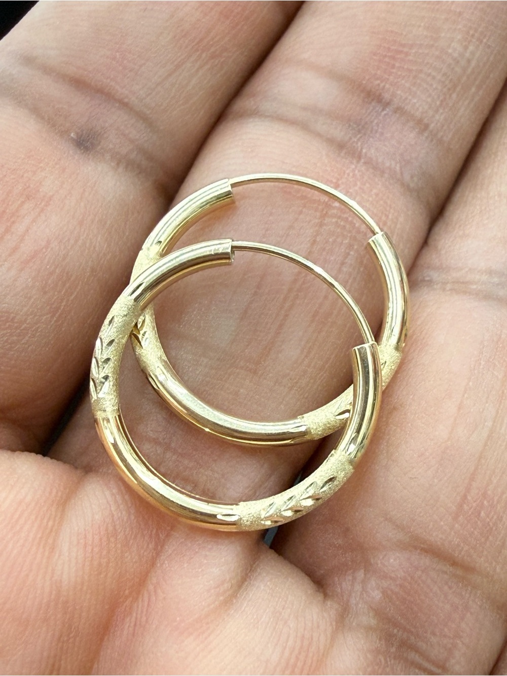 14Kt Real Gold Hoop Earrings For Women